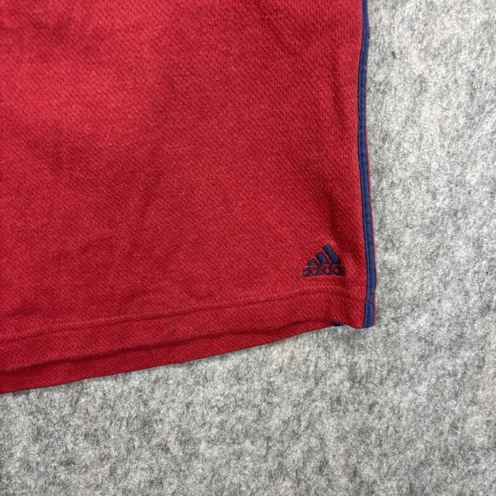 Vintage Adidas Cotton‎ Shorts Men's Medium Red Striped Pockets Drawstring 6
